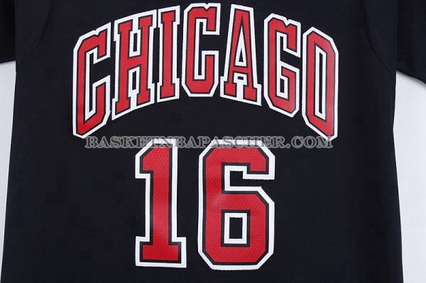 Maillot Manche Courte Chicago Bulls Gasol Noir